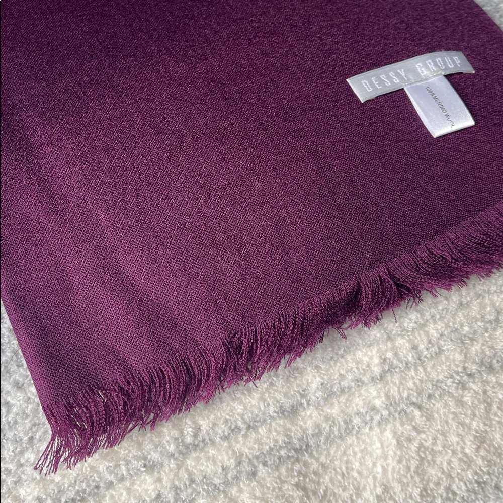 New - Aubergine / Purple - Merino Wool - Pashmina Scarf - Picture 9 of 13